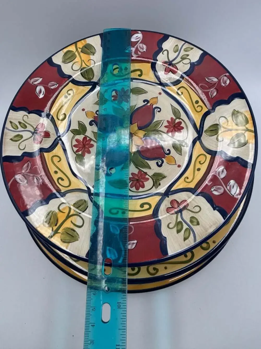 Pier 1 Vallarta Handpainted Earthenware Salad Plates Set Of 7